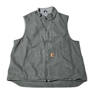 Carhartt V33 ARG Moss Green Vest Jacket Sandstone Sherpa Lined Mens XL